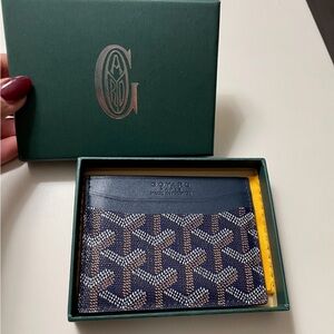 Goyard Navy and Mustard Card Holder